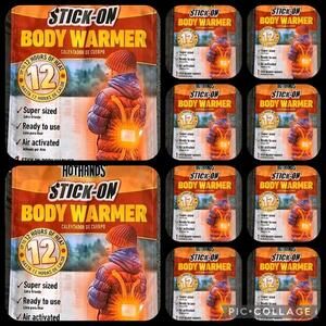 Lot of 10 BODY Warmers by HotHands Super Sized Stick-On 12 Hours Hot Hands New